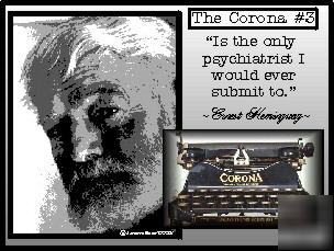 Ernest hemingway corona #3 typewriter quote on t-shirt