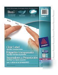 Avery clear label index maker dividers 11417 (lot of 3)