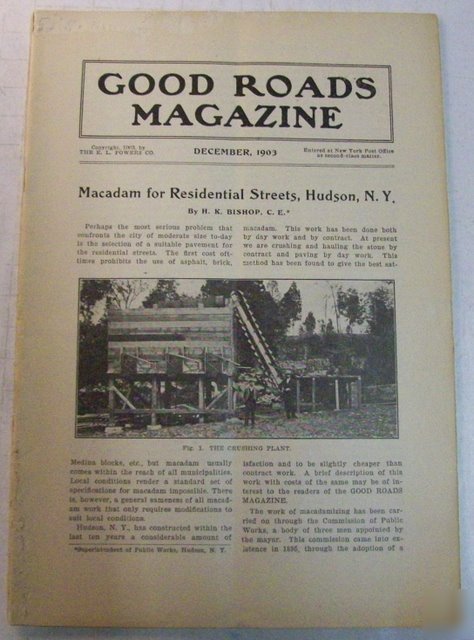 Good roads 1903 construction magazine