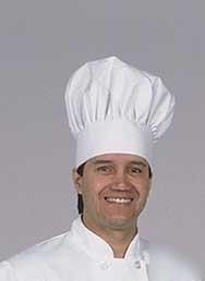 Mushroomed haberdashery cook's white chef hat