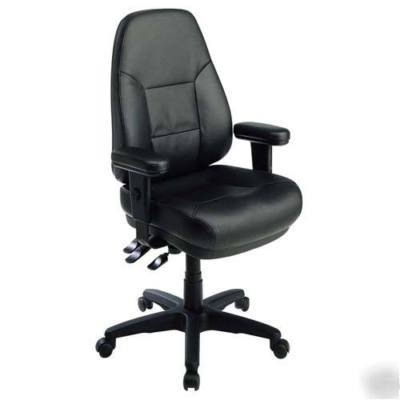 New osp worksmart EL4300 high back black leather chair 