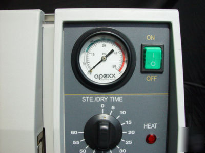Apexx 1018M sterilizer - save 30% - 18 month warranty