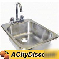 Hand sink s/s drop in w/ deck mount faucet nsf hs-1317I