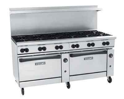 New vulcan range 12-burner (30,000 btu) 2-ovens-nat gas 