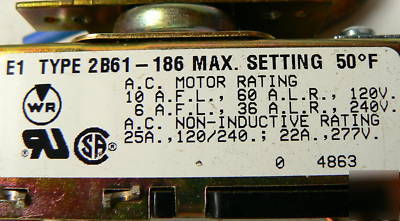 New white rodgers 2B61-186 0-50F remote thermostat 