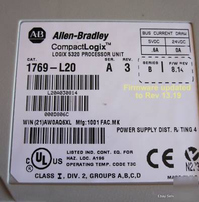 Allen bradley compactlogix 1769-L20 1769L20 processor