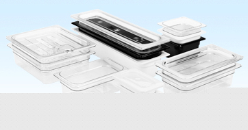 New cambro clear plastic food pan nsf 1/3 size, 6