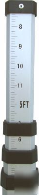 9' aluminum survey level rod transit stick inch w/ bag