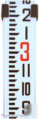 9' aluminum survey level rod transit stick inch w/ bag