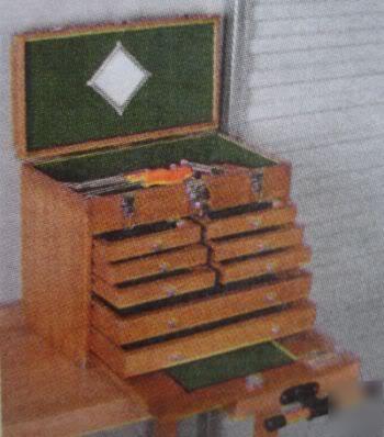 Machinist 8 drawer wooden tool box cabinet wood chest