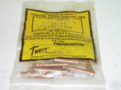 New 25 tweco contact tips part# 14-52 usa (1140-1105)