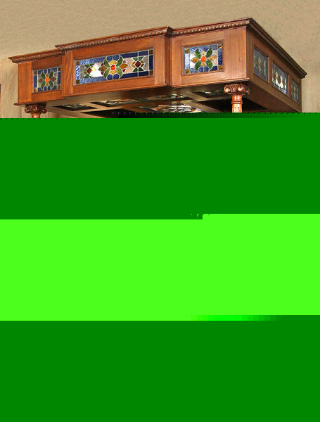 Solid mahogany 7 ft stained glass canopy wine pub bar 