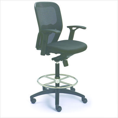 Valo polo stool chair black mesh back fabric seat