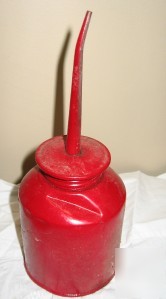 Vintage 1950's copper oil hand pump can