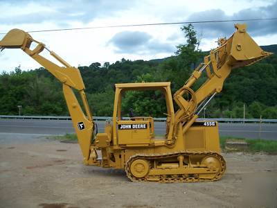 1992 john deere 455G track loader wow backhoe & 4-n-1 