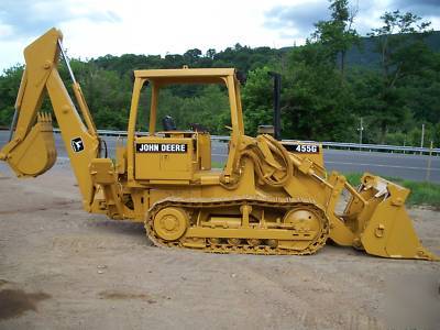 1992 john deere 455G track loader wow backhoe & 4-n-1 