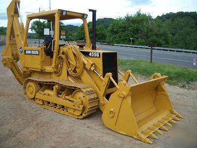 1992 john deere 455G track loader wow backhoe & 4-n-1 