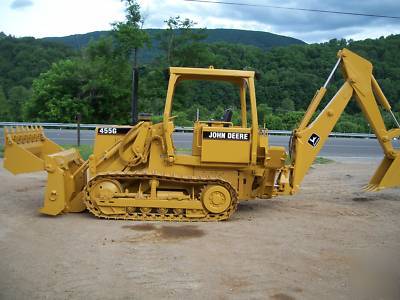 1992 john deere 455G track loader wow backhoe & 4-n-1 