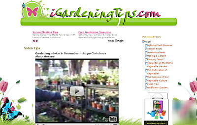 Gardening tips niche adsense video website business