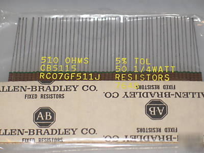20K allen bradley carbon comp resistors 1/4W 50PK nos