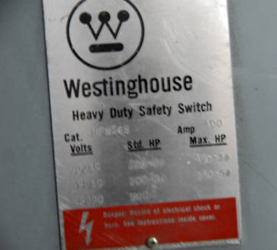 400 amp, 600 volt fusible safety switch nema 12 cabinet