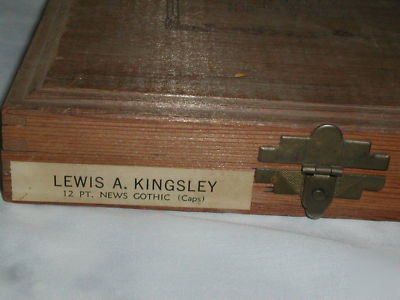 New kingsley type set: 12 pt s gothic caps