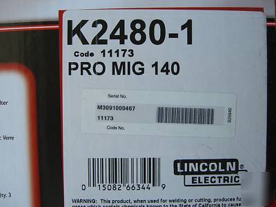 New lincoln electric pro mig 140 welder model K2460-1