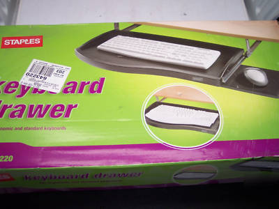 Staples keyboard desk drawer black 35538 643220