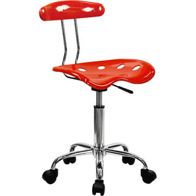 Vibrant red and chrome computer task desk chair tractor