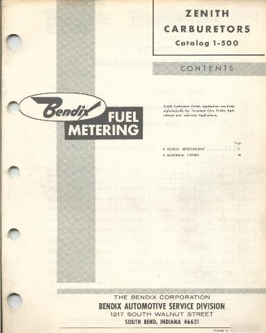 1931-1965 zenith carburetor application catalog 