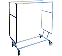 Collapsible double bar rolling rack****free shipping***