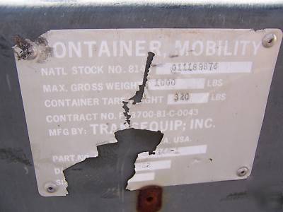 Military storage container tent gear truck box army