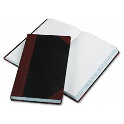 New record/account book, black/red cover, record rul...