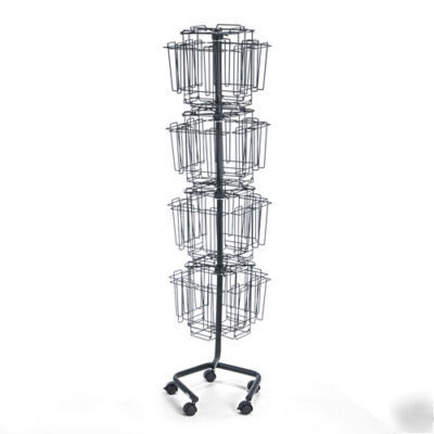 Safco 4128CH 32 pckt rotary wire brochure display rack