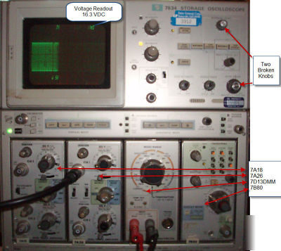 Tektronix 7834 w/7A18,7A26,7B80,7D13 dmm plug-in.