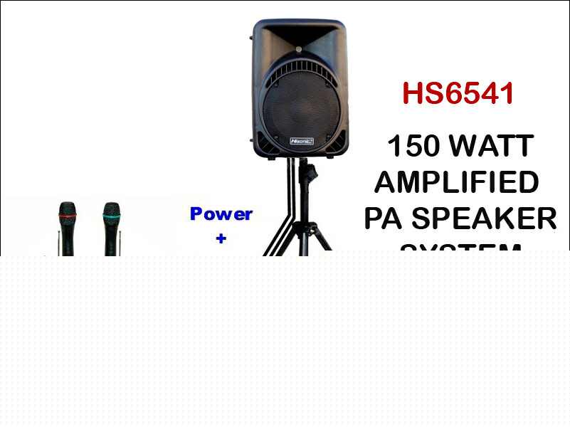 150 watt amplified speaker + wireless mics + tripod