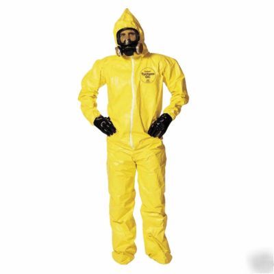 5 pack of tychem qc coveralls xl with elastic openings