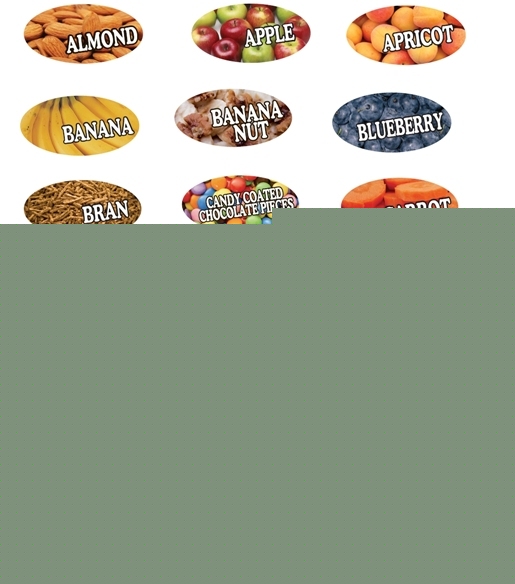 Bakery flavor label - picture label small oval mix them