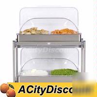 Cadco 4 pan multi level warming cabinet buffet server