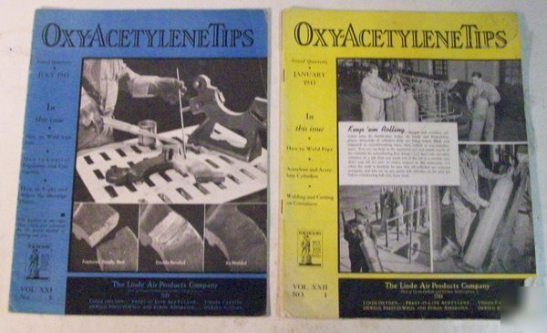 Linde air 1943 - 1943 oxy acetylene tips magazine lot
