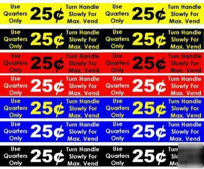 U turn vending machine 25 cent labels