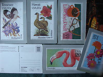 Wholesale lot 30 postcard puzzles stamps asst styles