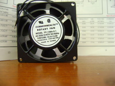 Axial ac fans 50 x commonwealth 80X80X38MM 220/230V 