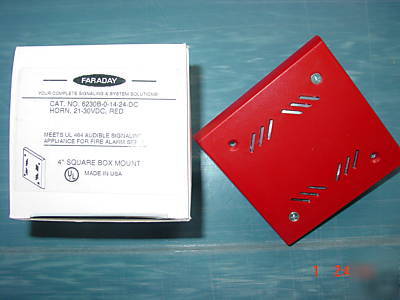 Faraday 6230B-0-14-24-dc horn, red flush/box mount