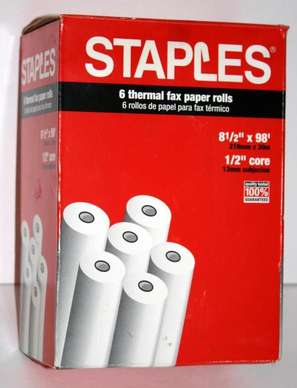4 thermal fax paper rolls 8-1/2