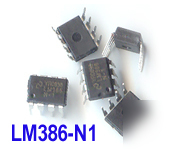 5PCS - LM386 N1 1W low voltage audio power amp. dip-8