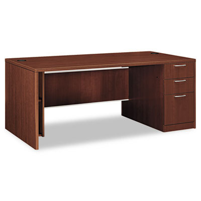 Attune right pedestal desk frosted modesty cherry