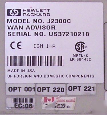 Hewlett packard J2300C J2309B J2909A internet advisor 