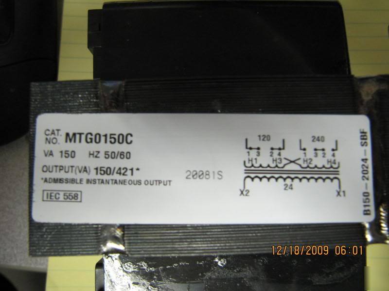 Siemens mtg 0150C control transformer 120/240 x 24