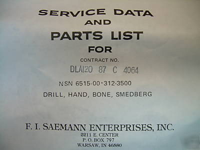 Smith nephew smedberg jacobs chuck bone hand drills 